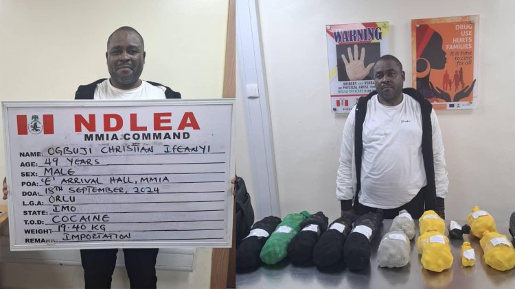 NDLEA intercepts ex-convict with N4.6billion worth of cocaine at Lagos airport