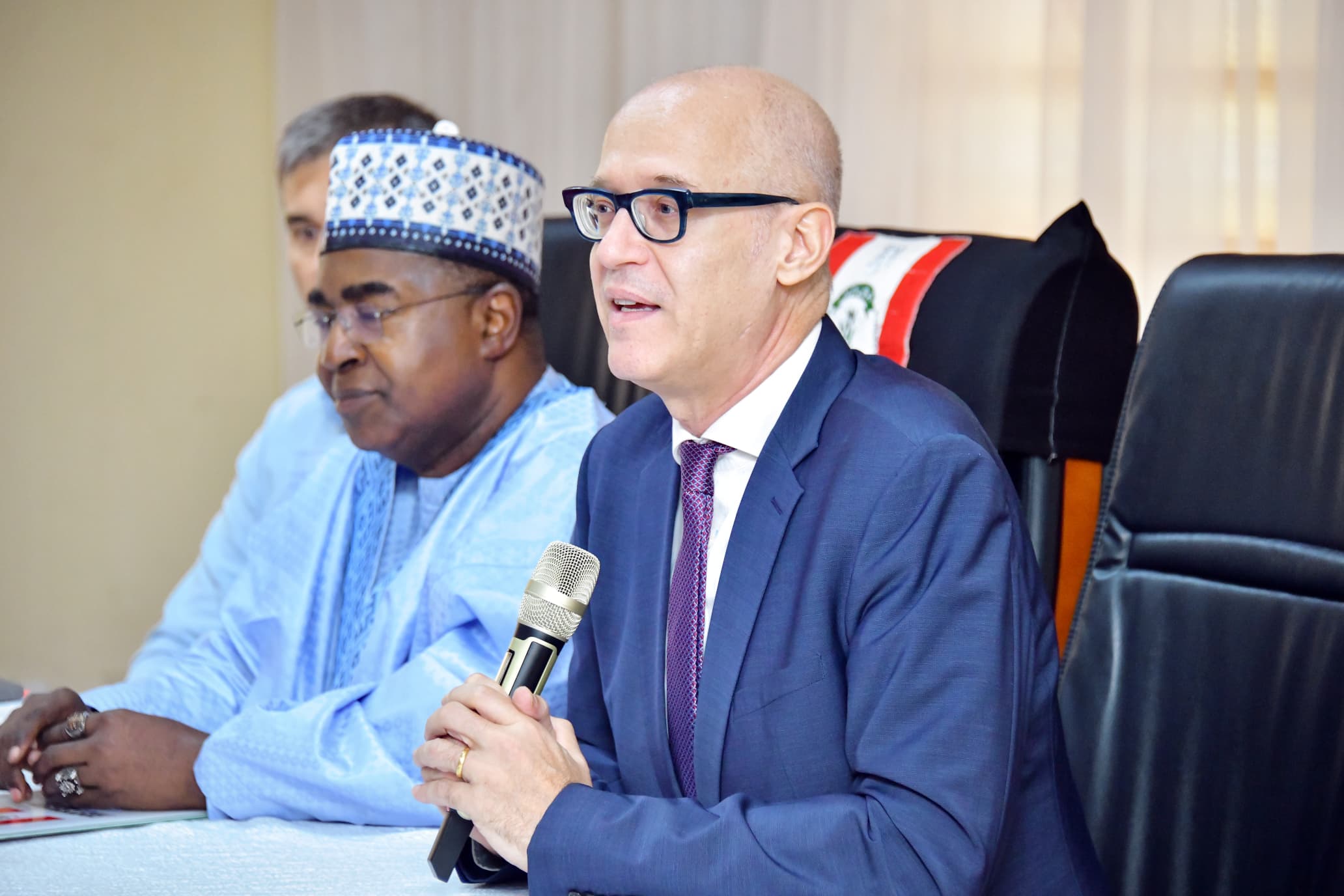 Photos: Chairman/CEO of NDLEA, Brig. Gen. Mohamed Buba Marwa (Rtd) CON, OFR,  alongside top officials of the agency receives the outgoing UNODC Country Rep ....