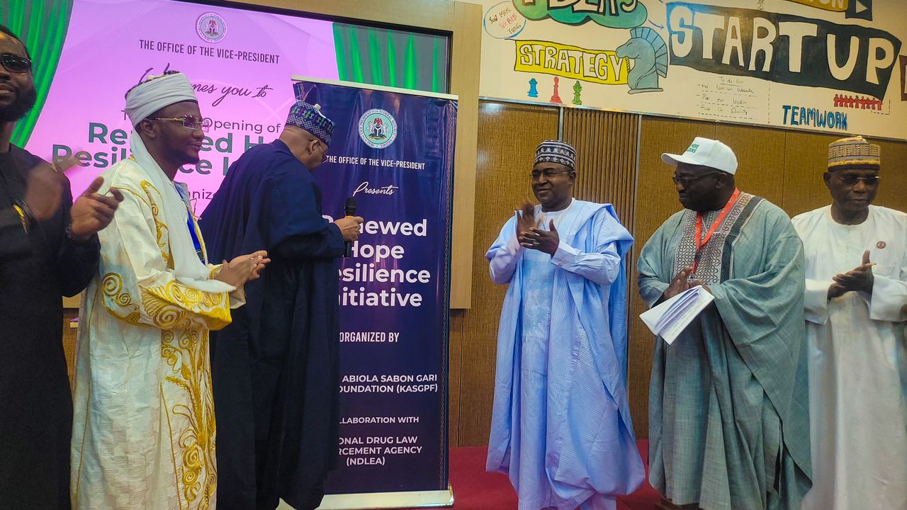 Photos: Chairman/CEO of NDLEA, Brig. Gen. Mohamed Buba Marwa (Rtd) CON, OFR,  alongside some dignitaries at the grand opening of the Renewed Hope Resilienc ....